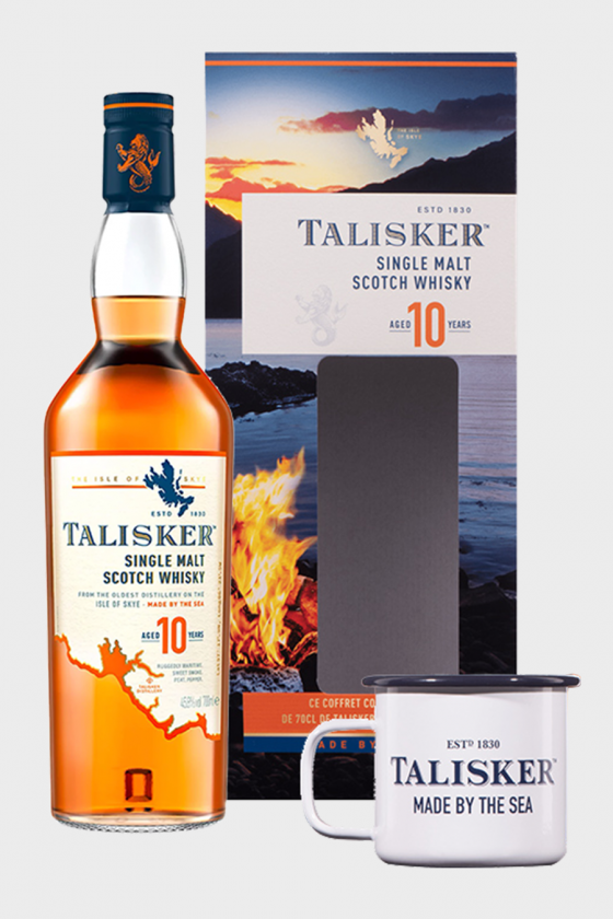 Acheter du Whisky Talisker 10 ans Single Malt 70cl vendu en Coffret 2  verres Saveurs d'Ecosse sur notre site - Odyssee-vins