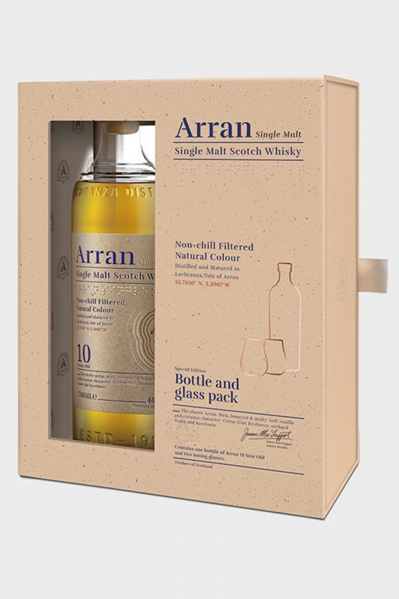 ARRAN 10 ans 70cl Coffret 2 verres